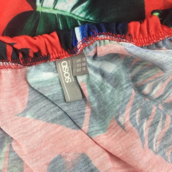 ASOS Tropical Printed Maxi Dress Size 14 - Picture 7 of 7